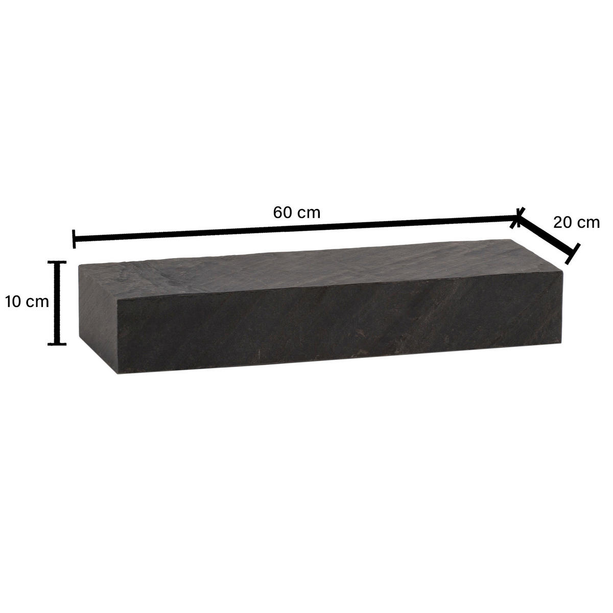 STENSKI REGAL 60/10/20 cm antracit  - antracit, Trendi, umetna masa/leseni material (60/10/20cm) - MID.YOU