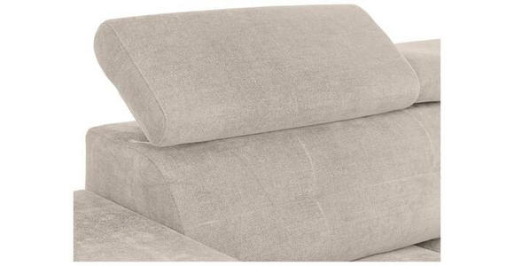 ECKSOFA in Chenille Naturfarben  - Schwarz/Naturfarben, KONVENTIONELL, Textil/Metall (264/178cm) - Hom`in