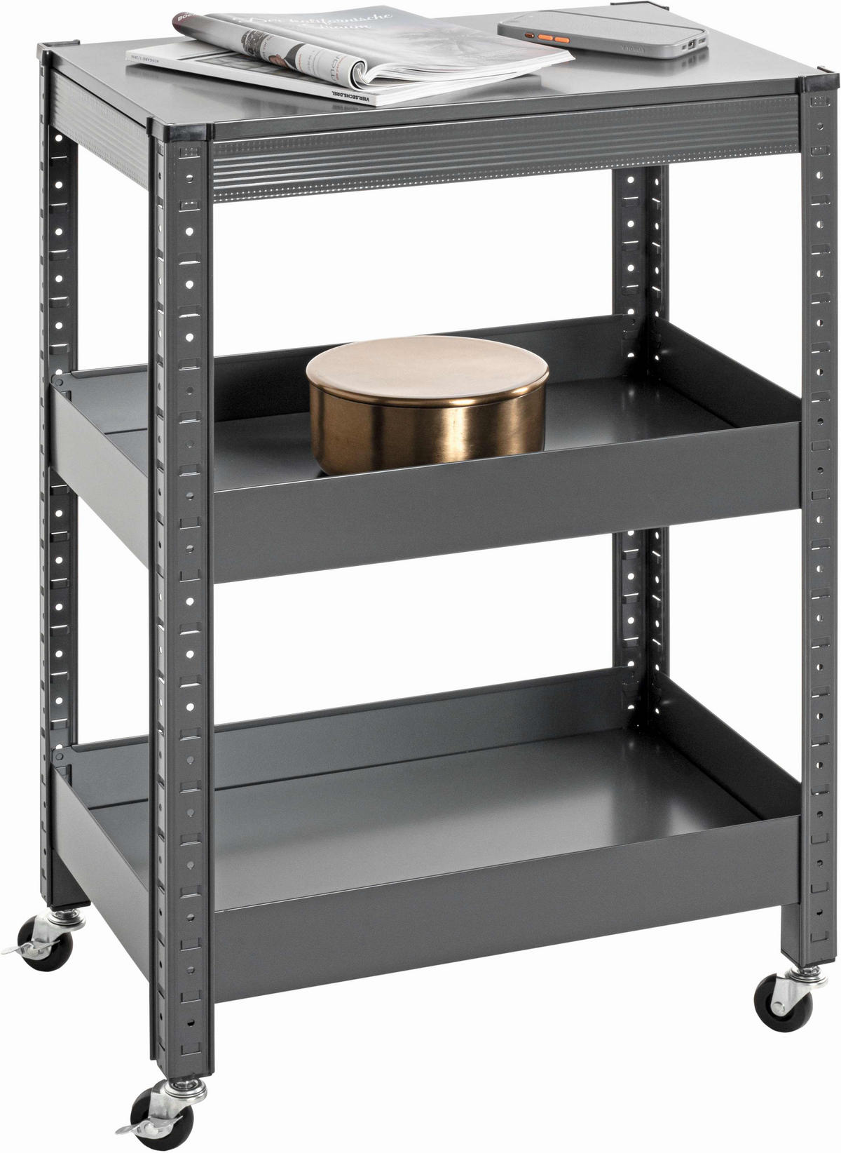SERVIERWAGEN Anthrazit  - Anthrazit, Design, Metall (50/32/75cm)
