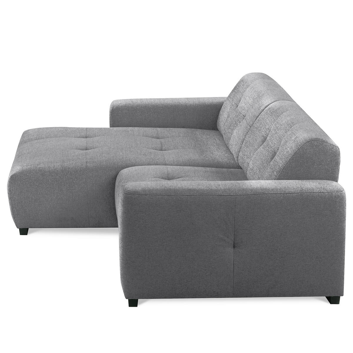 ECKSOFA AUSTIN Grau Flachgewebe Sitztiefenverstellung  - Schwarz/Grau, Design, Kunststoff/Textil (169/286cm) - Livetastic