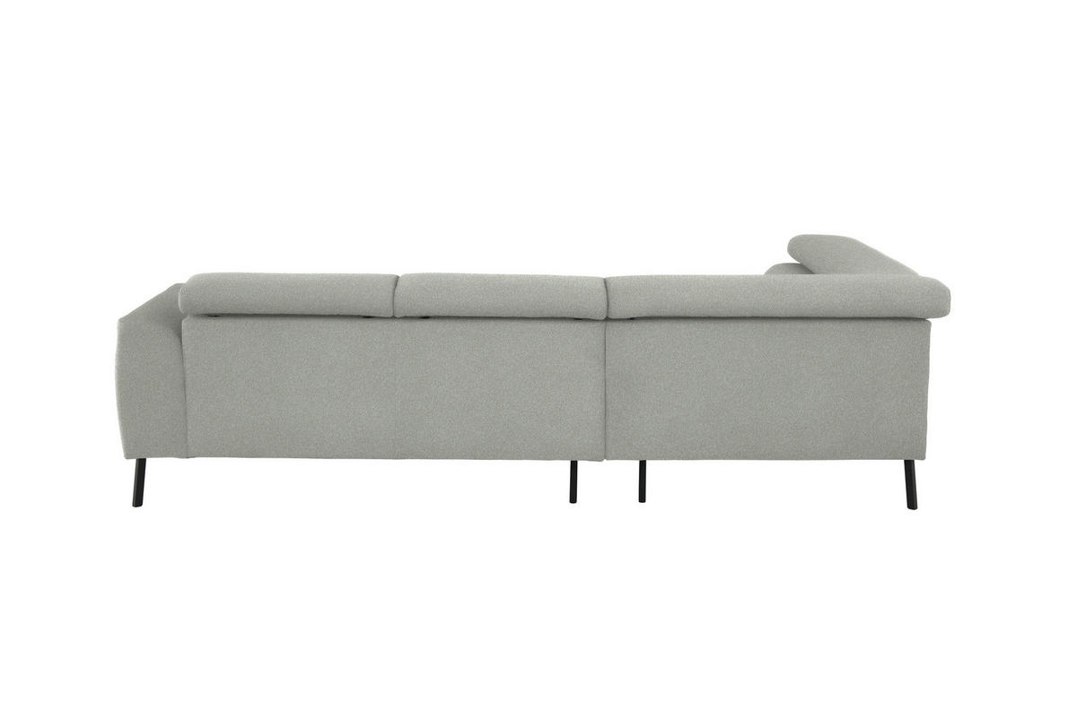 ECKSOFA in Chenille Alabasterfarben  205/280 cm  - Alabasterfarben/Schwarz, Design, Textil/Metall (205/280cm) - Xora