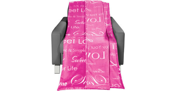 Kuscheldecke Paola - Türkis/Rosa, KONVENTIONELL, Textil (130/170cm) - Luca Bessoni