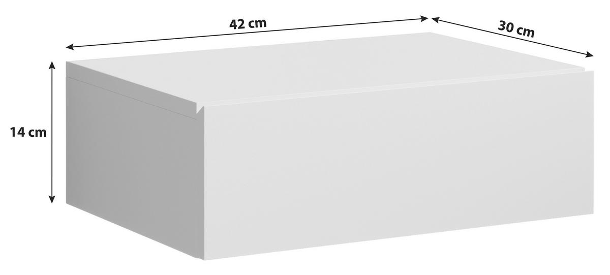 NACHTSCHRANK 42/14/30 cm  - Graphitfarben, MODERN, Holzwerkstoff (42/14/30cm) - Livetastic