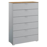 KOMMODE 80/119/42 cm  in Grau, Eichefarben  - Eichefarben/Alufarben, Trend, Holzwerkstoff/Kunststoff (80/119/42cm) - Stylife