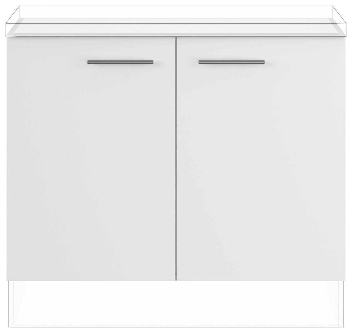 SPÜLENUNTERSCHRANK 100/87,8/57,6 cm  in Weiß  - Edelstahlfarben/Weiß, Basics, Holzwerkstoff/Metall (100/87,8/57,6cm) - Impuls