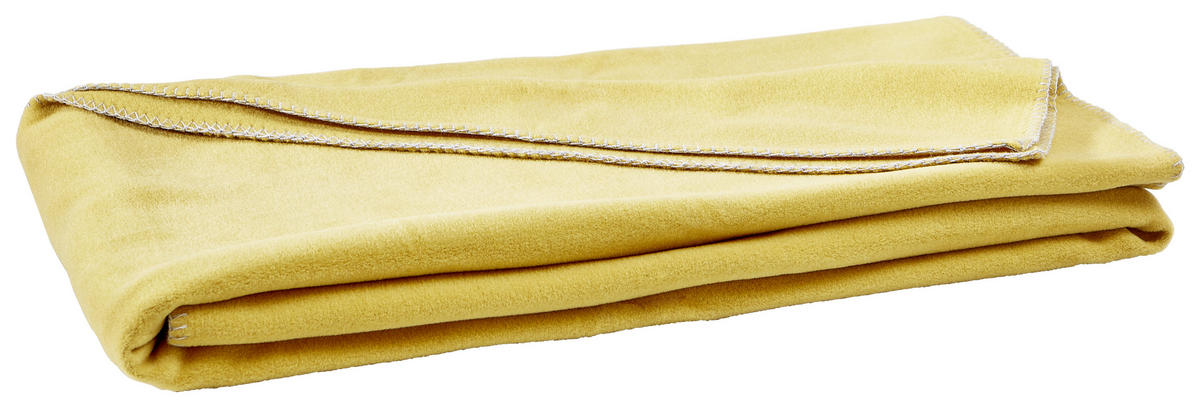 FLEECEDECKE Smoothy 140/190 cm  - Currygelb, Basics, Textil (140/190cm) - Zoeppritz