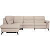ECKSOFA in Echtleder Creme  249/280 cm  - Anthrazit/Creme, Design, Leder/Metall (249/280cm) - Himolla Komfortklass