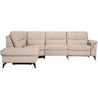 ECKSOFA in Echtleder Creme  249/280 cm  - Anthrazit/Creme, Design, Leder/Metall (249/280cm) - Himolla Komfortklass