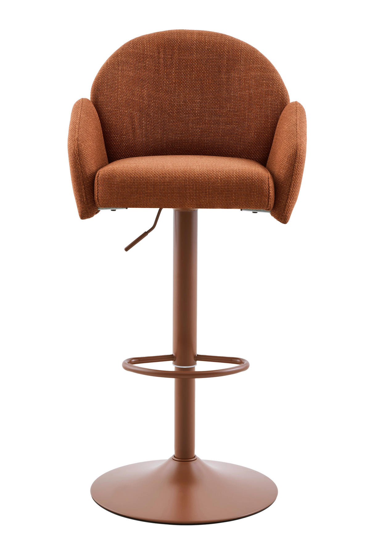 BARHOCKER-SET Webstoff Rotbraun Stahl Stoffauswahl, Sitzfläche 360° drehbar  - Rotbraun, MODERN, Textil/Metall (53/96-117/57cm) - MID.YOU