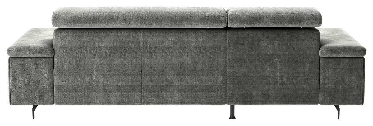 ECKSOFA Grau Chenille  - Schwarz/Grau, Textil/Metall (165/267cm) - MID.YOU