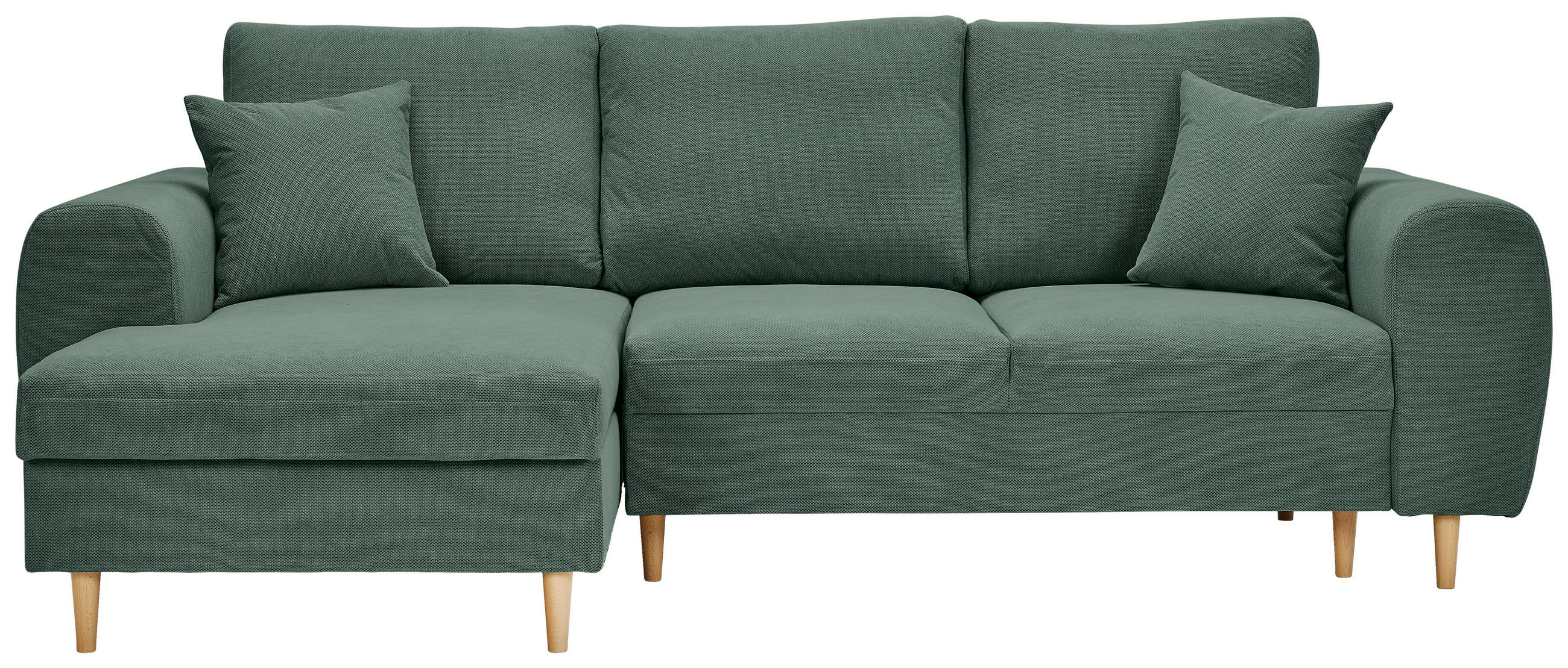 ECKSOFA Grün Webstoff  - Naturfarben/Grün, KONVENTIONELL, Holz/Textil (145/240cm) - Carryhome