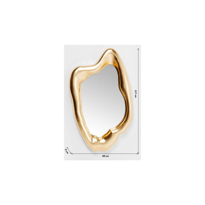 WANDSPIEGEL 68/117/9 cm    in organisch  - Goldfarben, Design, Glas/Kunststoff (68/117/9cm) - Kare-Design