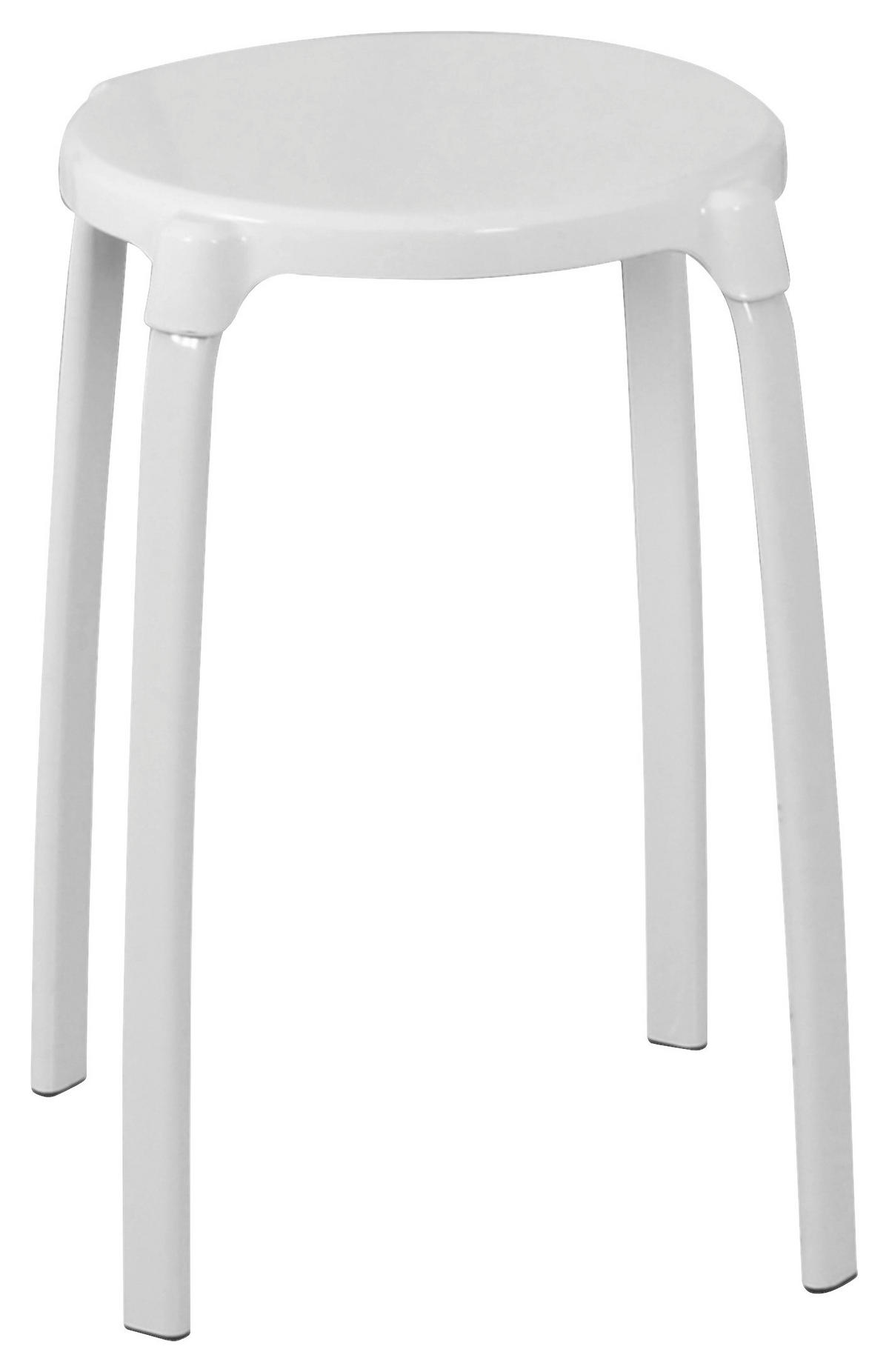 BADHOCKER Metall, Kunststoff  - Weiß, Basics, Kunststoff/Metall (30/46,5cm)