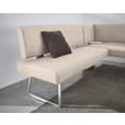 ECKBANK 173/160 cm  in Creme, Edelstahlfarben  - Edelstahlfarben/Creme, Design, Textil/Metall (173/160cm) - Dieter Knoll