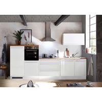 Bucătărie Fără Electrocasnice  - argintiu/alb, Basics, plastic/material pe bază de lemn (320cm) - MID.YOU