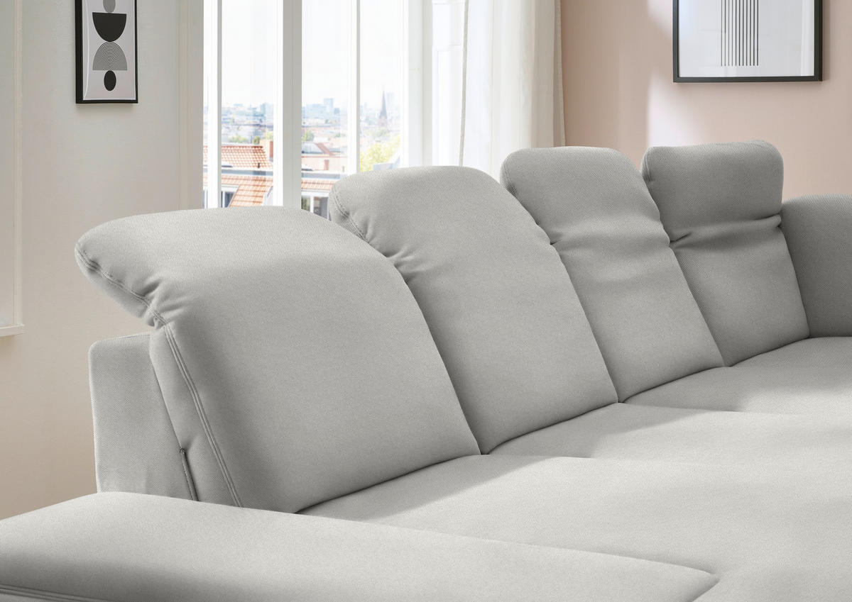 WOHNLANDSCHAFT Chenille Cappuccino  - Schwarz/Cappuccino, Design, Textil/Metall (198/364/255cm) - Beldomo Style