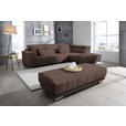 ECKSOFA in Mikrofaser Braun  - Chromfarben/Braun, Design, Textil/Metall (301/207cm) - Xora