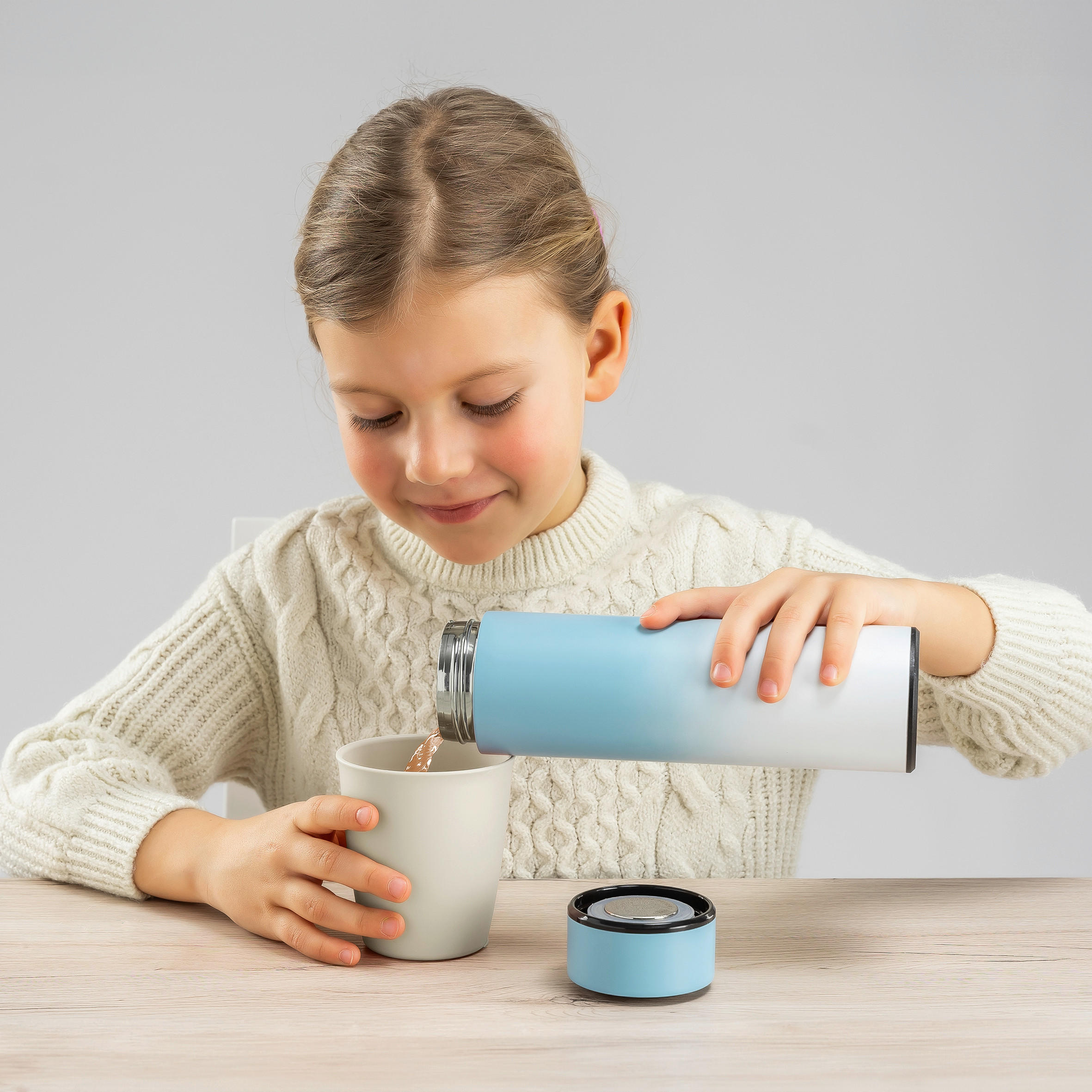 BABYTRINKFLASCHE - Pastellblau, Basics, Metall (6,5/23/6,5cm) - Reer