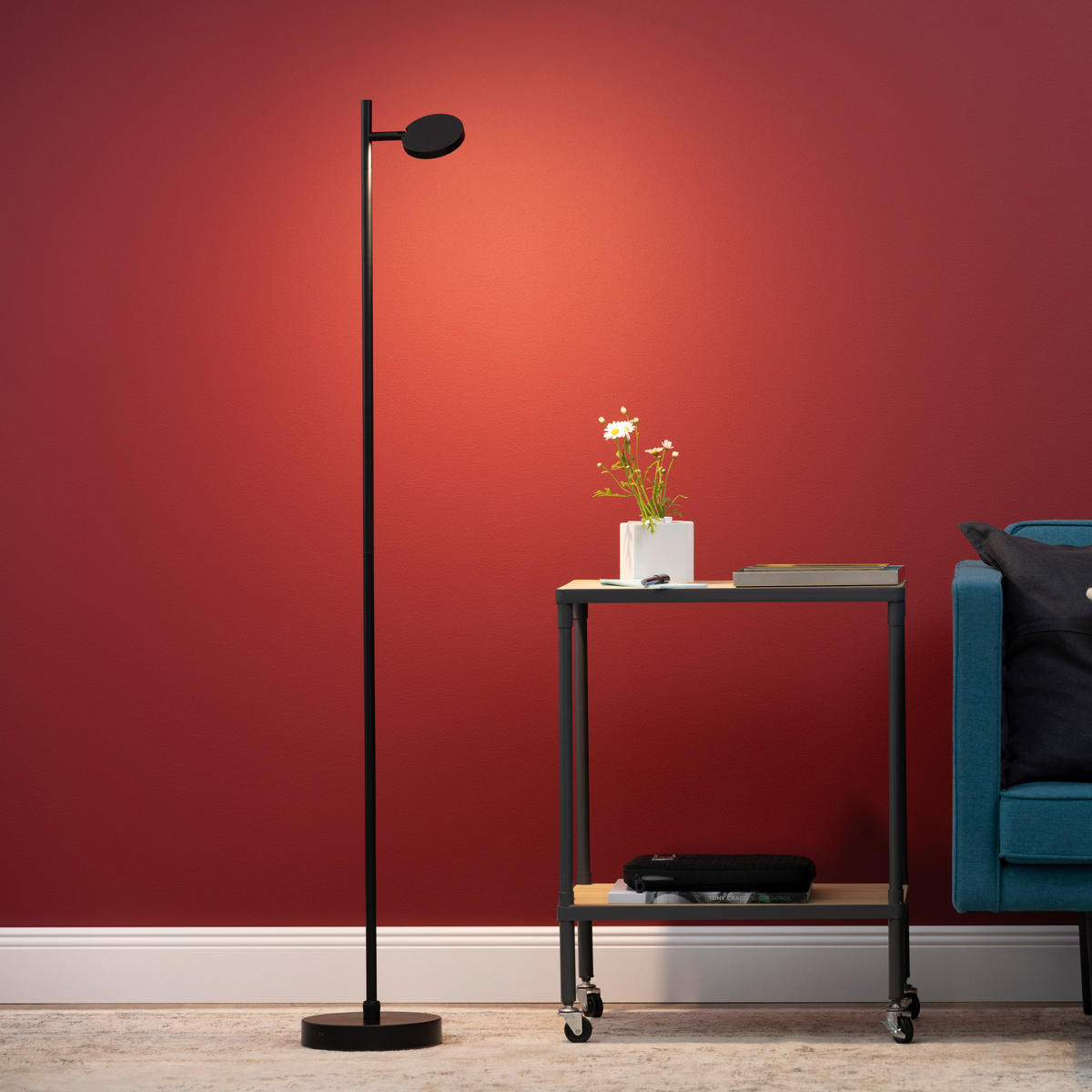 LED-STEHLEUCHTE 24,6/135/20 cm   - Schwarz, KONVENTIONELL, Kunststoff/Metall (24,6/135/20cm) - Brilliant