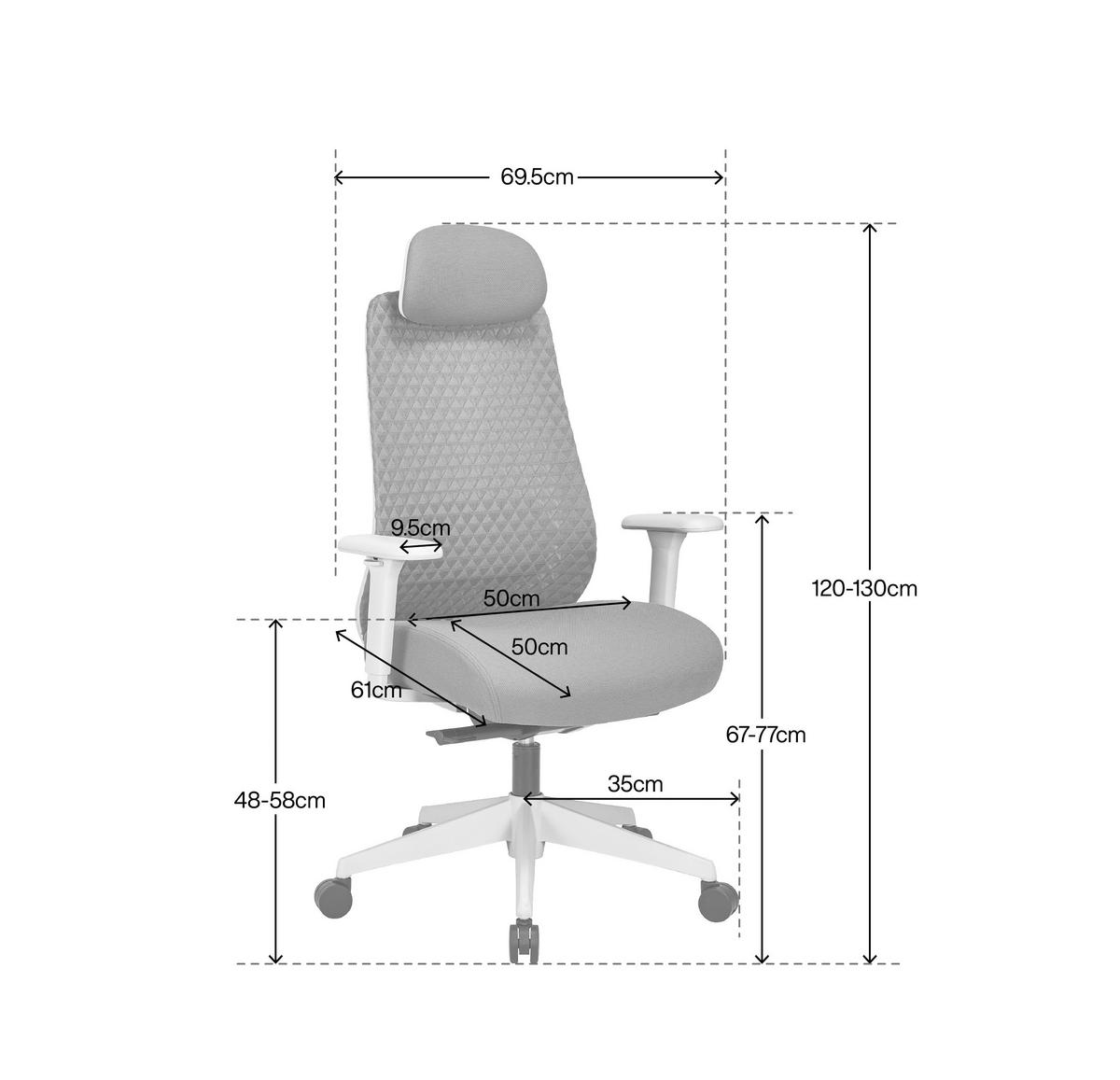 DREHSTUHL Netzbespannung, Webstoff Weiß, Olivgrün  - Weiß/Olivgrün, Design, Kunststoff/Textil (70/120/130/61cm) - Novel