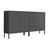 SIDEBOARD Mailand Set 3 + MF  in 158/86/33 cm  - Anthrazit, MODERN, Holzwerkstoff/Metall (158/86/33cm) - MID.YOU