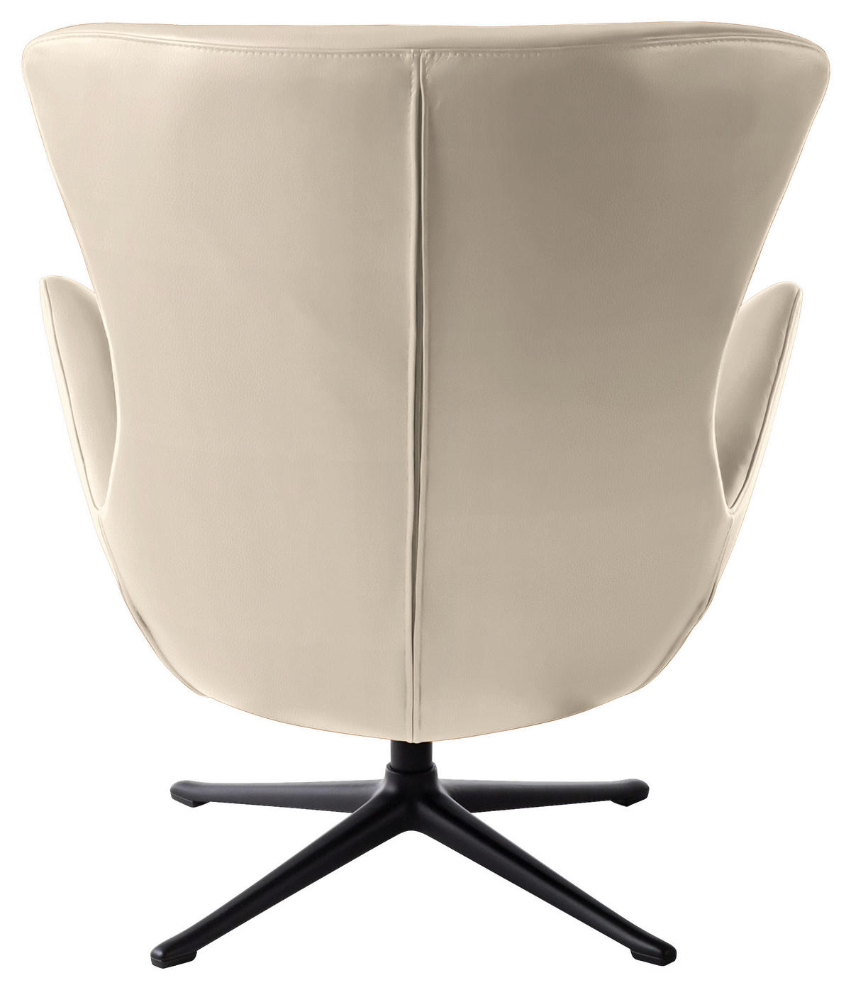 OHRENSESSEL in Hellgrau  - Hellgrau/Schwarz, Design, Leder/Metall (84/104/96cm) - home24