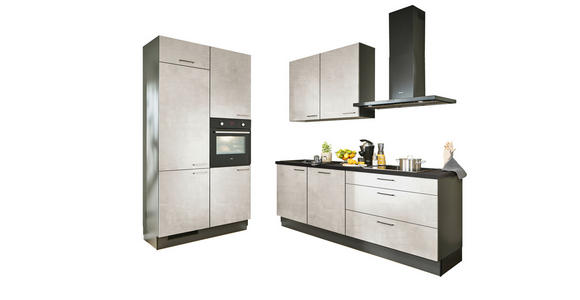 ECKKÜCHE 120/220 cm in Weiß, Graphitfarben, Schwarz - Chromfarben/Schwarz, Design, Holzwerkstoff/Metall (120/220cm) - Xora