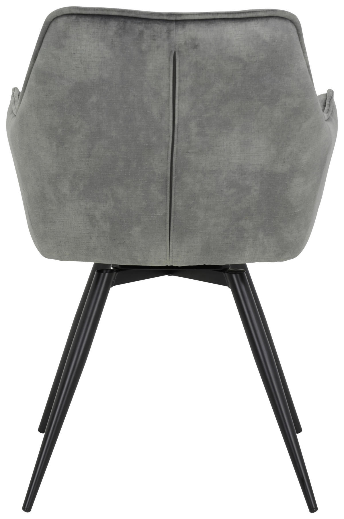 ARMLEHNSTUHL-SET 2 Stück  in Stahl Samt  - Schwarz/Grau, MODERN, Textil/Metall (56/82/63cm) - MID.YOU