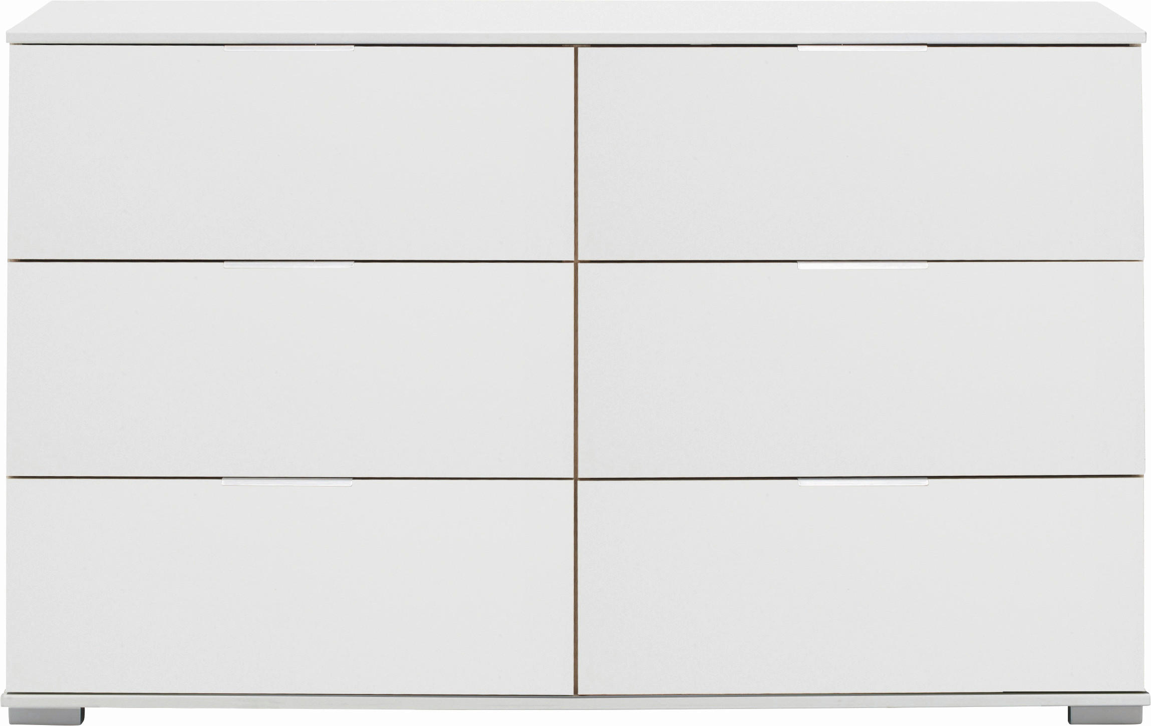 KOMODA, biela, 130/83/41 cm - biela/hliníková, Design, kov/kompozitné drevo (130/83/41cm) - Carryhome