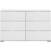 KOMODA, bela  - bela/barve aluminija, Design, kovina/umetna masa (130/83/41cm) - Carryhome