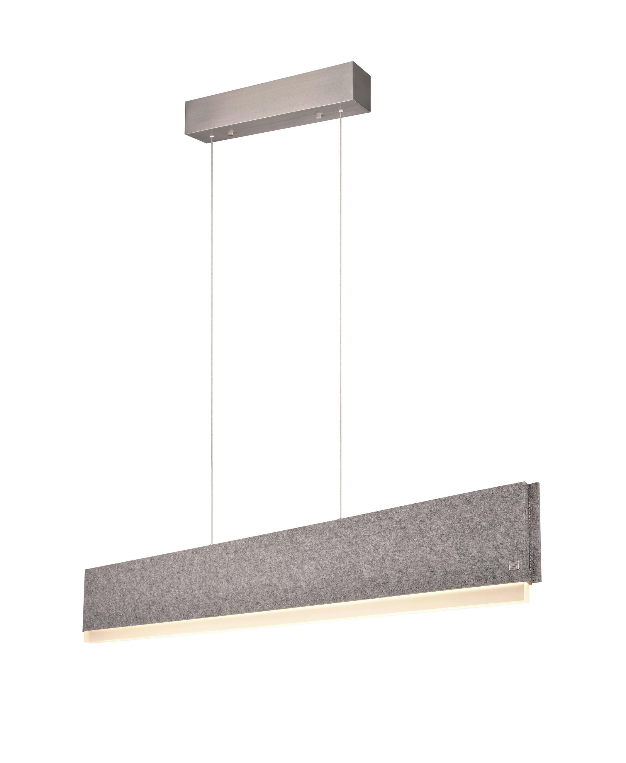 LED-HÄNGELEUCHTE 115/8,5/160 cm  - Grau/Nickelfarben, Design, Textil/Metall (115/8,5/160cm) - Cinque
