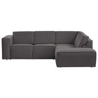 ECKSOFA DICE Dunkelgrau Struktur  - Dunkelgrau/Schwarz, MODERN, Kunststoff/Textil (275/220cm) - Trendmanufaktur