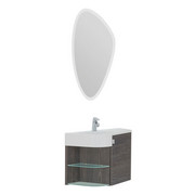 GÄSTEBAD - Braun, Design, Holzwerkstoff/Stein (65cm) - Welnova