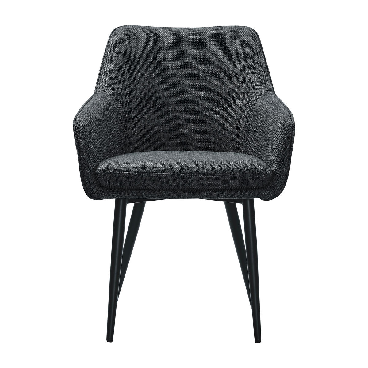 ARMLEHNSTUHL  in Struktur  - Anthrazit/Schwarz, MODERN, Textil/Metall (61/85/60cm) - Livetastic