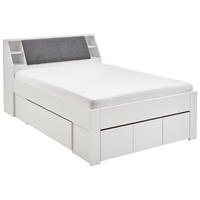 STAURAUMBETT 140/200 cm  in Weiß  - Weiß/Grau, KONVENTIONELL, Holzwerkstoff (140/200cm) - Boxxx