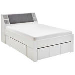 STAURAUMBETT 140/200 cm  in Weiß  - Weiß/Grau, KONVENTIONELL, Holzwerkstoff/Textil (140/200cm) - Carryhome