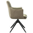 ARMLEHNSTUHL  Sitzfläche 360° drehbar, automatische Rückholfunktion Flachgewebe, Mikrofaser  - Taupe/Schwarz, Design, Holz/Textil (61/88/60cm) - Hom`in