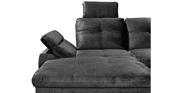 WOHNLANDSCHAFT in Mikrovelours Schwarz - Schwarz, KONVENTIONELL, Kunststoff/Textil (127/334/217cm) - Carryhome