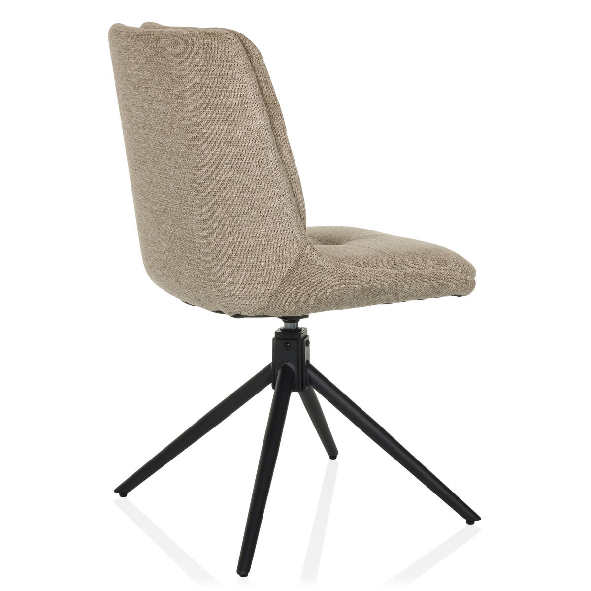 DREHSTUHL  in Flachgewebe Beige  - Beige/Schwarz, MODERN, Textil/Metall (53/89/58cm) - MID.YOU