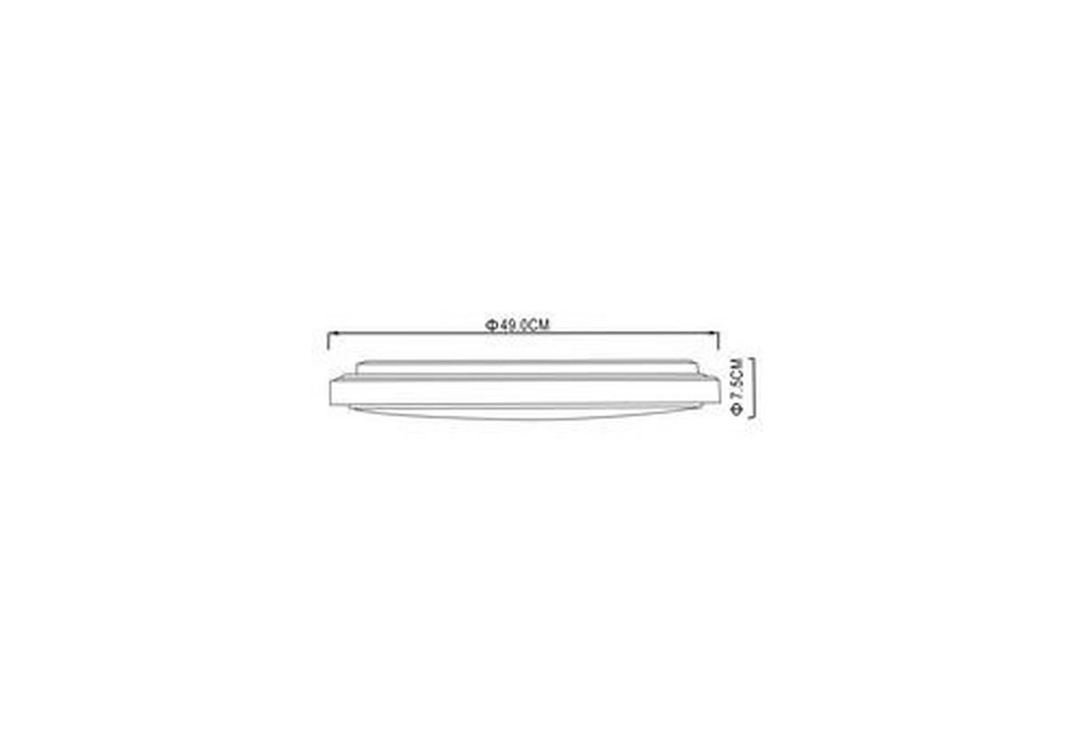 STROPNA LED-SVETILKA   //3000-6000 K/230 V/ - bela/opal, Konvencionalno, kovina/umetna masa (49/7,5cm)