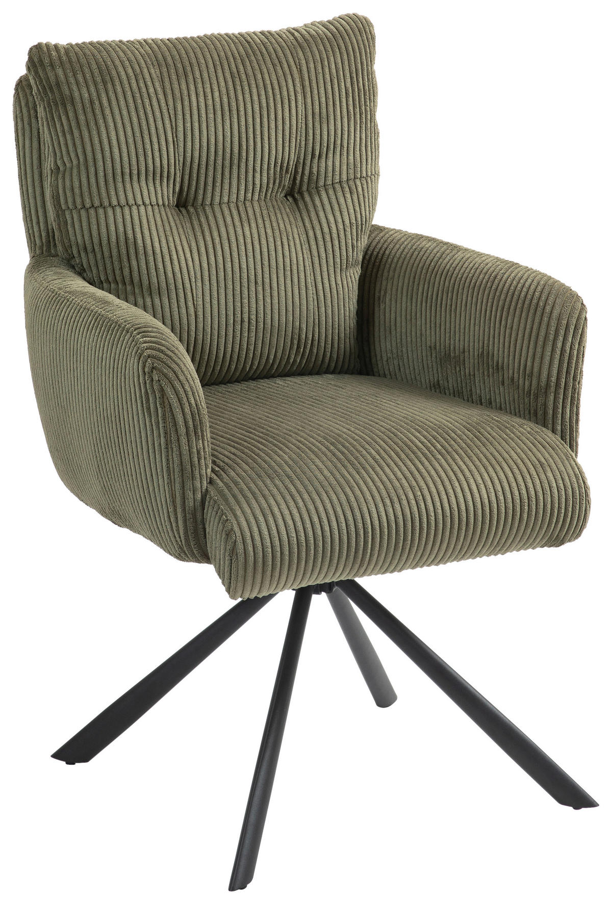 ARMLEHNSTUHL  in Eisen Cord  - Schwarz/Grün, KONVENTIONELL, Textil/Metall (60/95/67cm) - MID.YOU