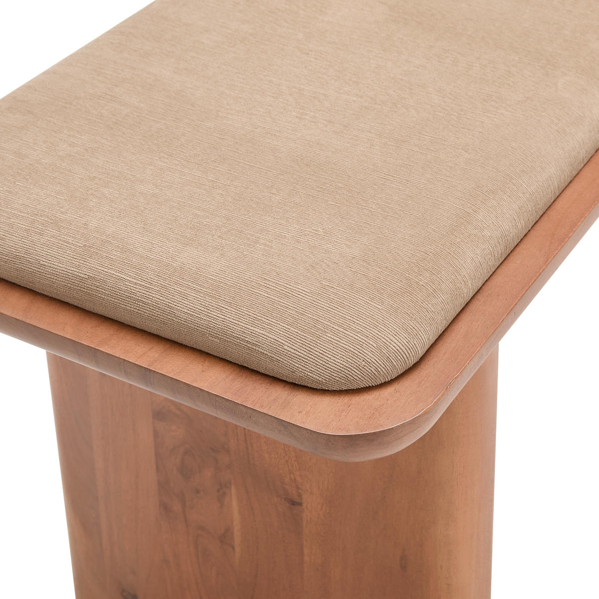 SITZBANK 140/40/45 cm Webstoff Walnussfarben Akazie massiv  - Walnussfarben/Creme, Design, Holz/Textil (140/40/45cm) - Livetastic