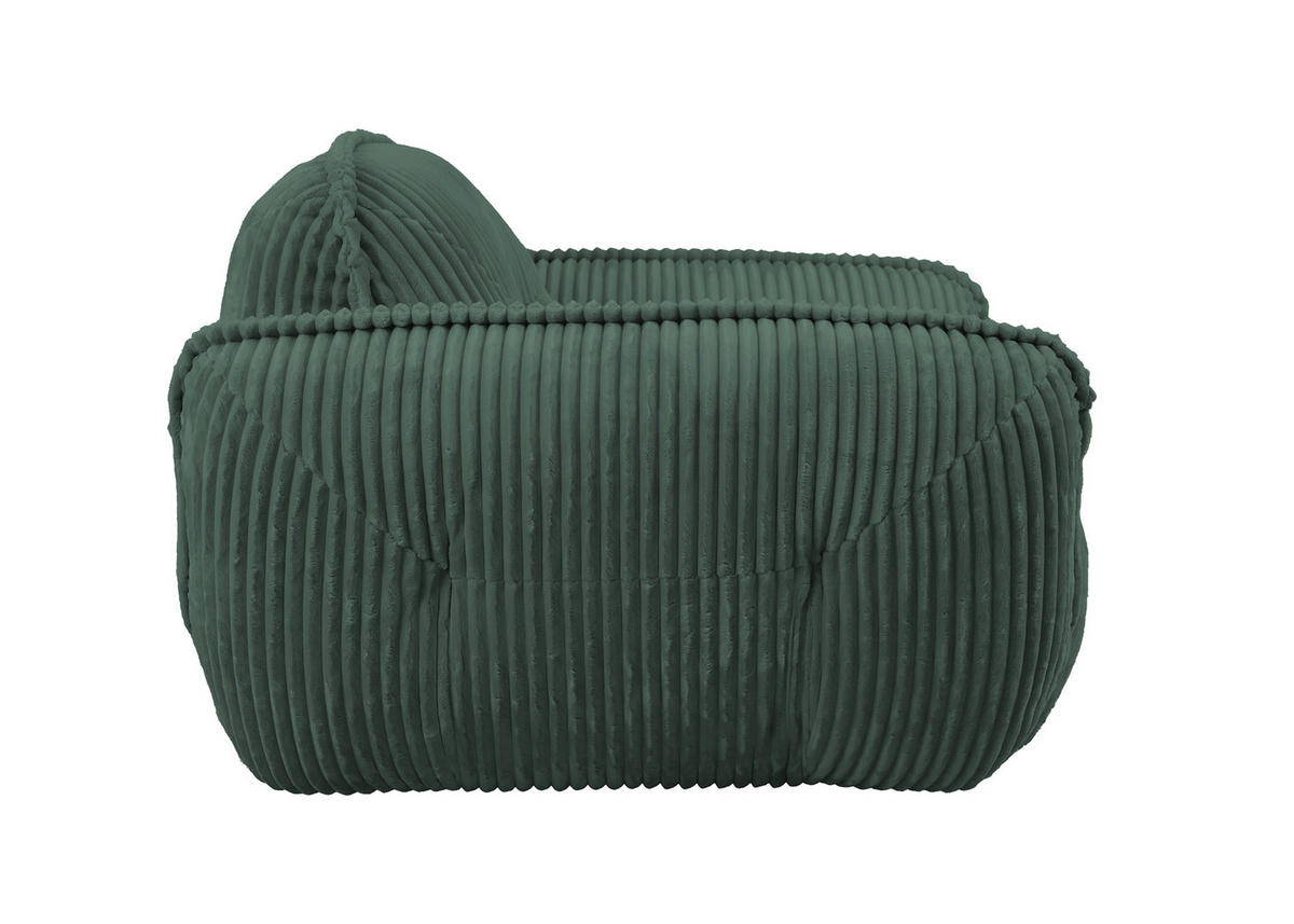 SESSEL in Cord Dunkelgrün  - Dunkelgrün/Schwarz, MODERN, Kunststoff/Textil (123/87/120cm) - Trendmanufaktur