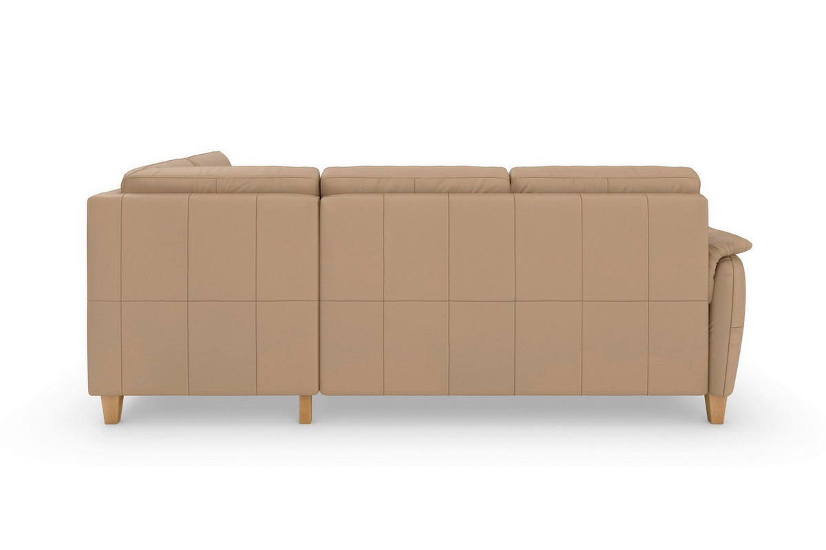 ROHOVÁ SEDAČKA, koža, cappuccino - farba duba/cappuccino, Basics, koža/drevo (236/212cm) - Sit & More