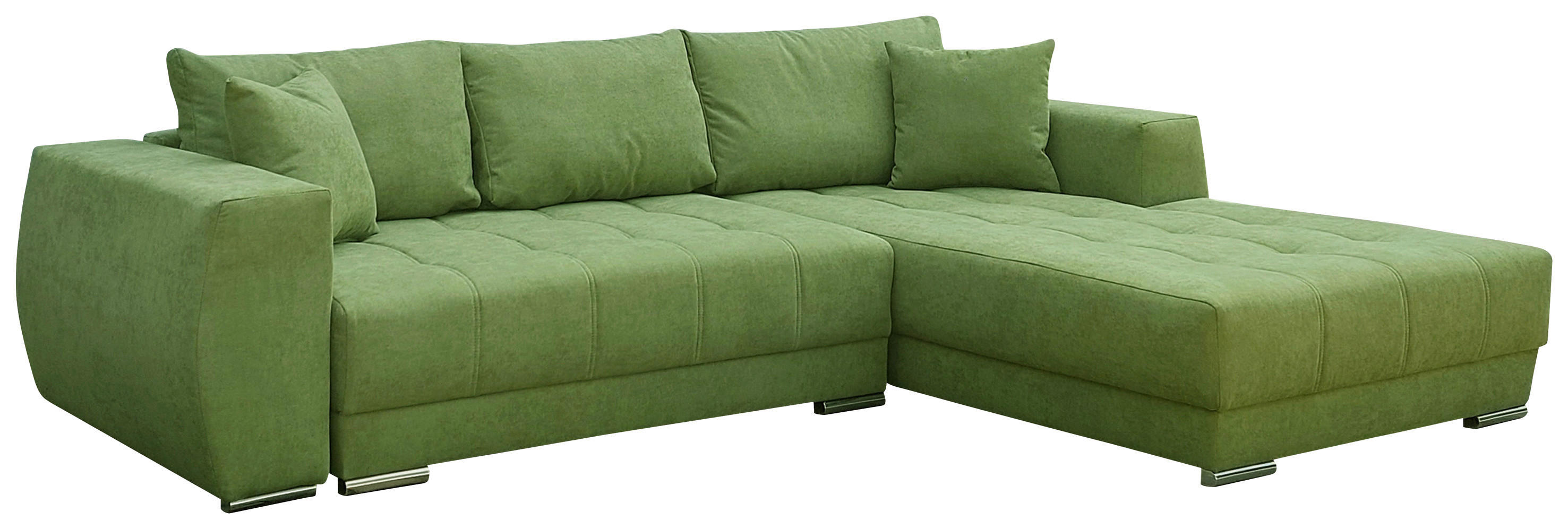 SEDEŽNA GARNITURA, zelena  - srebrne barve/zelena, Design, umetna masa/tekstil (295/200cm) - Carryhome