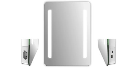 BADEZIMMERSPIEGEL 50/70/3,5 cm  - Silberfarben/Weiß, Basics, Glas/Kunststoff (50/70/3,5cm) - Xora