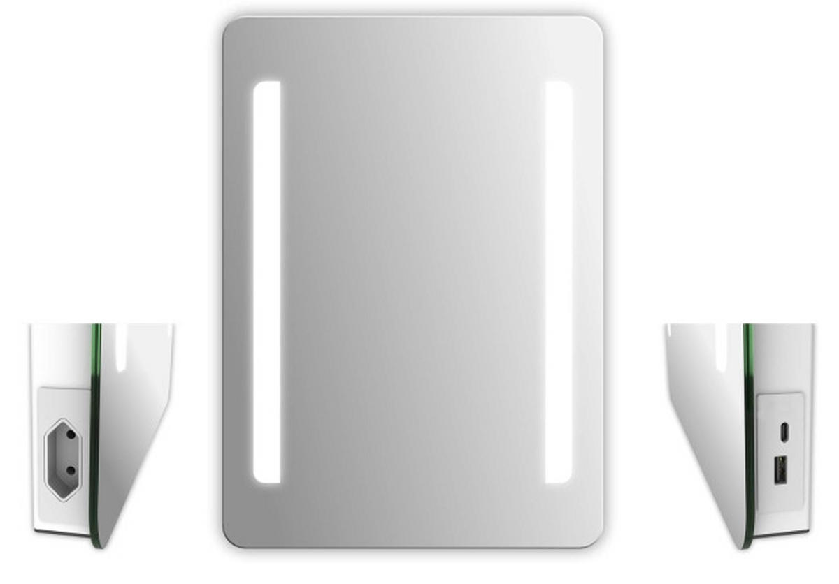 BADEZIMMERSPIEGEL 50/70/3,5 cm  - Silberfarben/Weiß, Basics, Glas/Kunststoff (50/70/3,5cm) - Xora