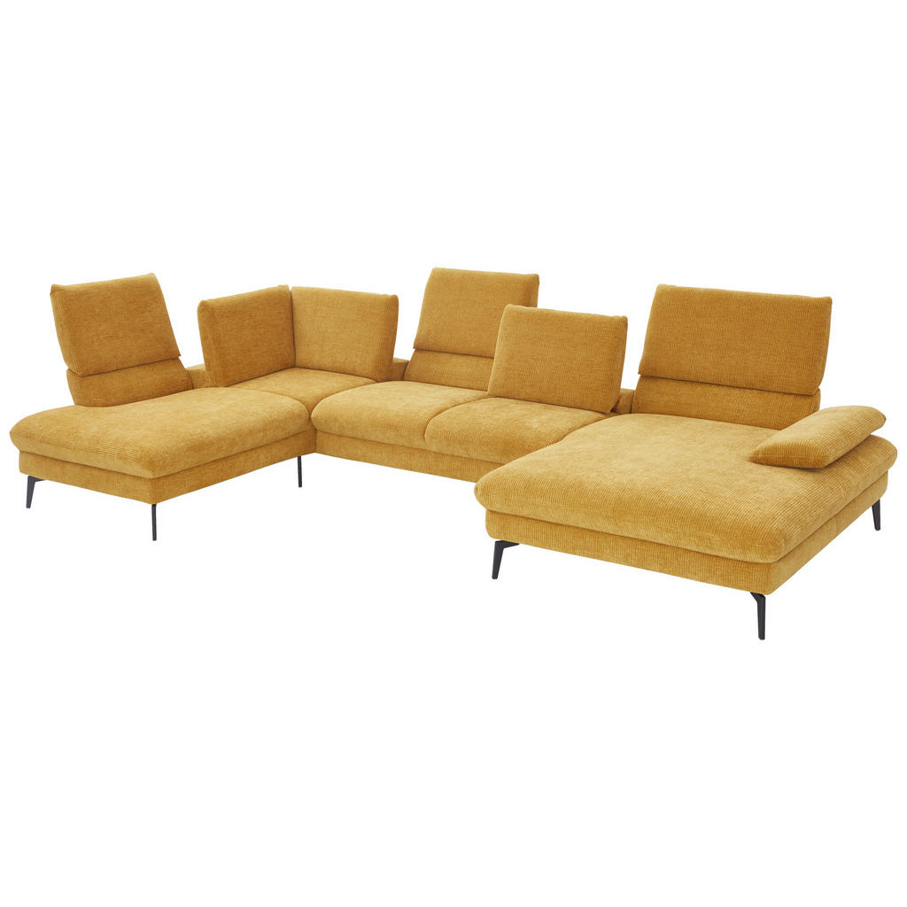 Thumbnail - Dieter Knoll Wohnlandschaft Dieter Knoll, Currygelb, Textil, 4-Sitzer, U-Form, 354x208 cm, Goldenes M, Typenauswahl, Sto...