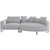 BIGSOFA Natalia Webstoff Grau  - Schwarz/Grau, Design, Textil/Metall (283/150cm) - Livetastic