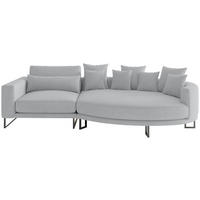 BIGSOFA Natalia Webstoff Grau  - Schwarz/Grau, Design, Textil/Metall (283/150cm) - Livetastic